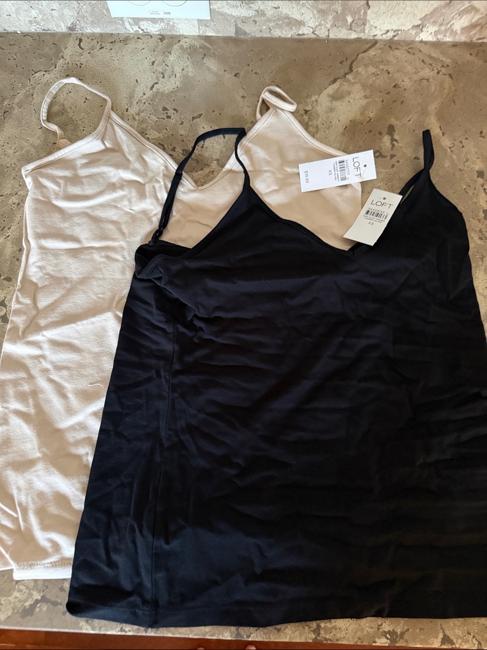 LOFT Black & Cream Layered Cami Set
